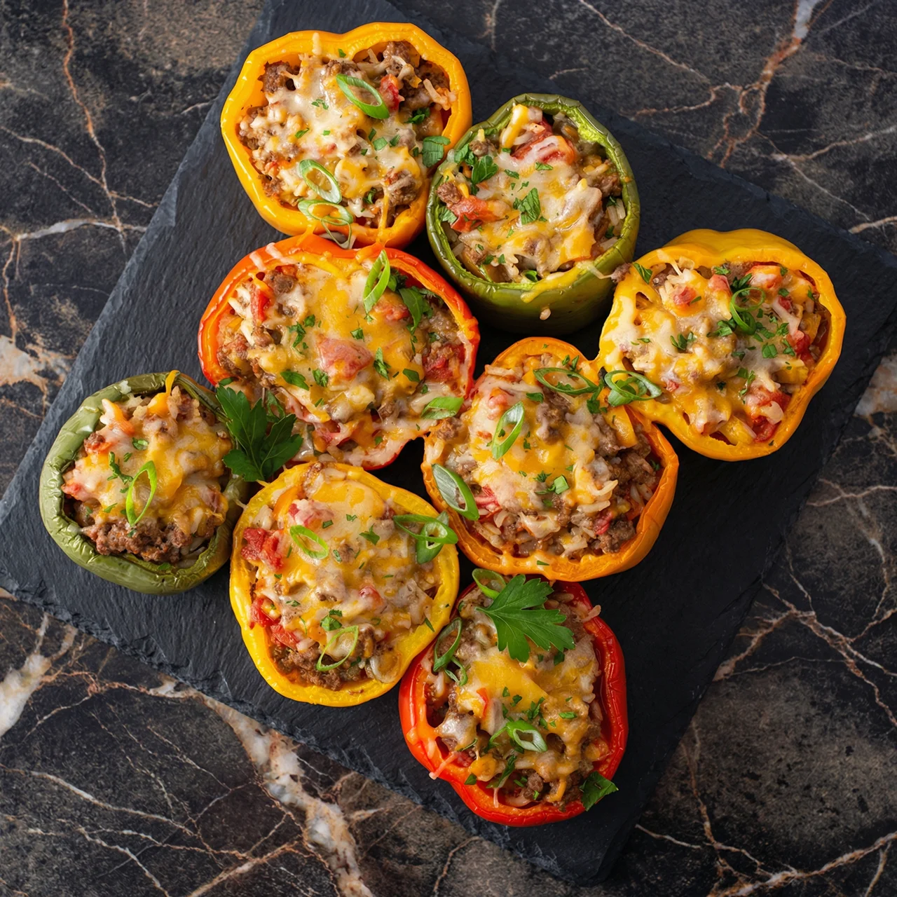 Beef Taco Stuffed Peppers