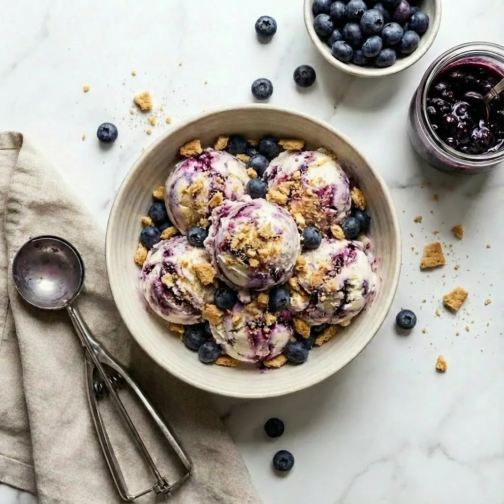 No-Churn Blueberry Cheesecake Ice Cream